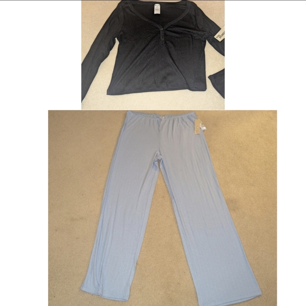 Nwt No Boundaries Women's Black and Blue Sleepwear Set